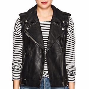 Zadig & Voltaire Lexy Studded Leather Moto Vest